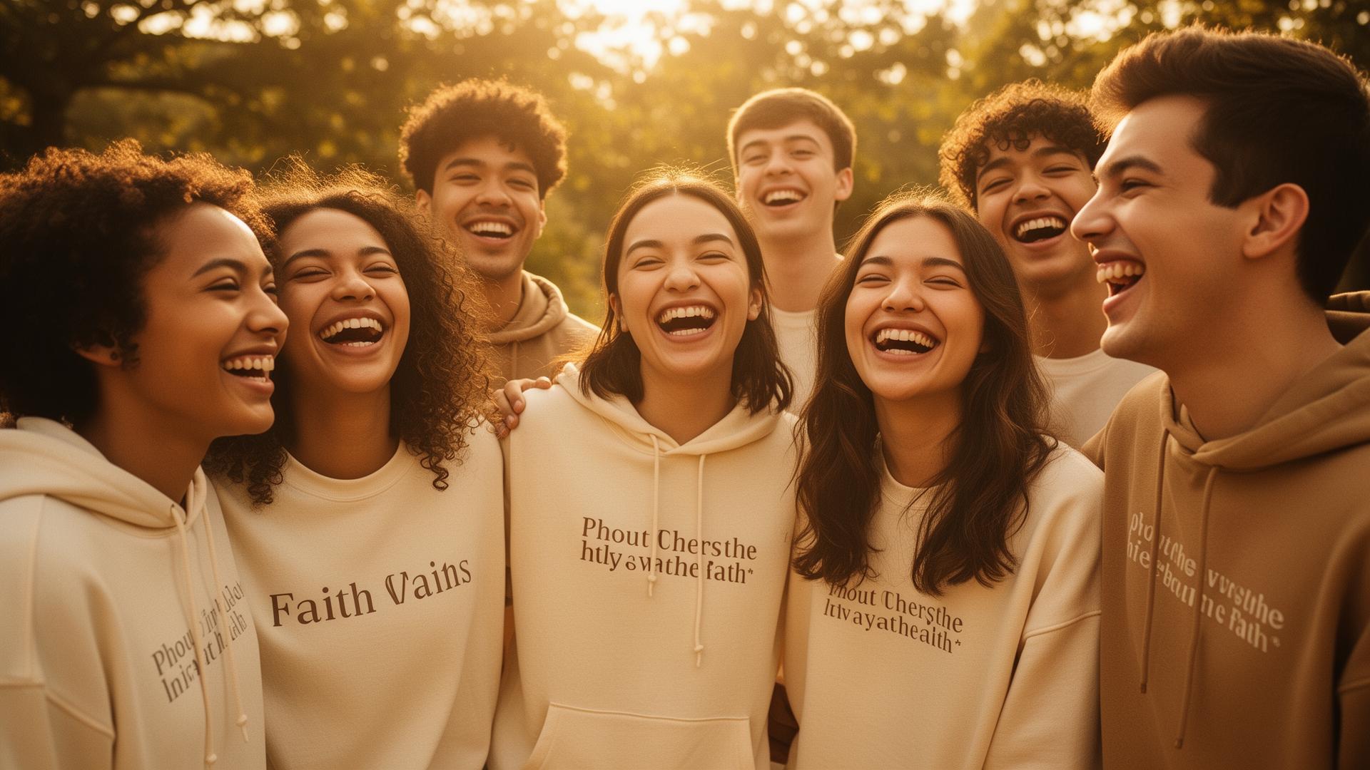 Friends wearing Faith Talk apparel